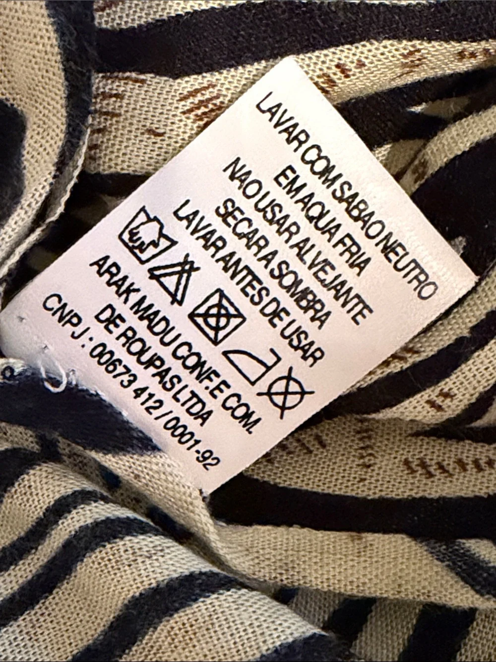 Arak Madu Viscose Scarf Wrap Zebra Print Soft Light Beige Black Fringed